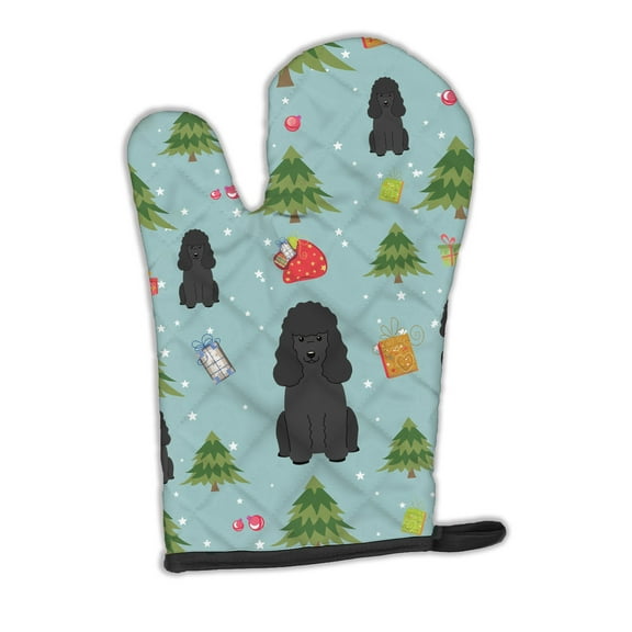 Carolines Treasures BB4731OVMT Christmas Poodle Black Oven Mitt Large multicolor