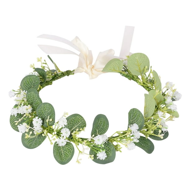 KAKOWELY Diadema de corona de flores para novia, tocado de niña, corona de flores para viaje y vacaciones