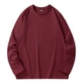 thumbnail image 2 of FRSASU Long Sleeve T-shirts for Men Casual Cotton Loose Fit Crewneck Sweatshirt Spring Summer Outdoor Pullover Tops Wine, 2 of 7