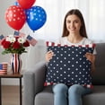 thumbnail image 4 of 2 Pack Outdoor Waterproof Throw Pillows,Independence Day Patriotic Stars on Blue Decorative Square Pillow Case Patio Pillows for Chair Couch Sofa 16x16in, 4 of 9