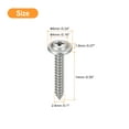 thumbnail image 2 of ST2.6x14x6mm Phillips Pan Head Self-tapping Screw with Washer, 100pack 304 Stainless Steel Wood Screw (Silver), 2 of 6