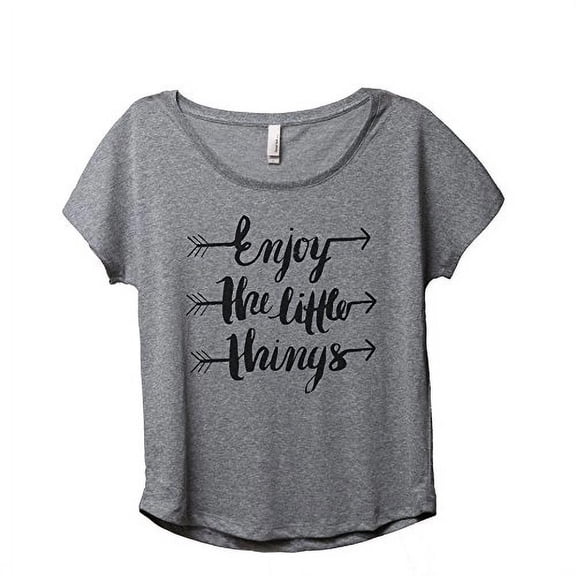 Thread Tank Enjoy Little Things Womens Slouchy Shirt Tee Heather Grey 2XL