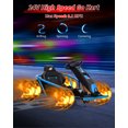 thumbnail image 3 of Go Kart eléctrico infantil 24V para niños 8-12 años - Doble motor 300W - Batería 9Ah - Velocidad máxima 13km/h - Drift seguro - Pantalla de energía - Música y bocina - Carga máx. 70kg - Azul, 3 of 7