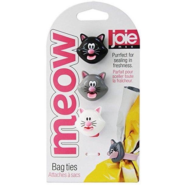 Joie Meow Cat Themed Silicone Bag Ties 3pk Multi Purpose Reusable Food Keeper Walmart Com Walmart Com