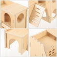 thumbnail image 4 of IBASETOY Hamster House Decor Mini Wooden Slide Toy Interactive Play Small Pet Hut 1Pcs, 4 of 8