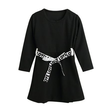 

Honeeladyy Sales Infant Toddler Baby Girls Middle And Small Children Long Sleeve Bottoming Dress