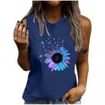 thumbnail image 5 of Women's Round Neck Sleeveless Plus Size Tank Tops Print Pattern Blouses Shirts, 5 of 5