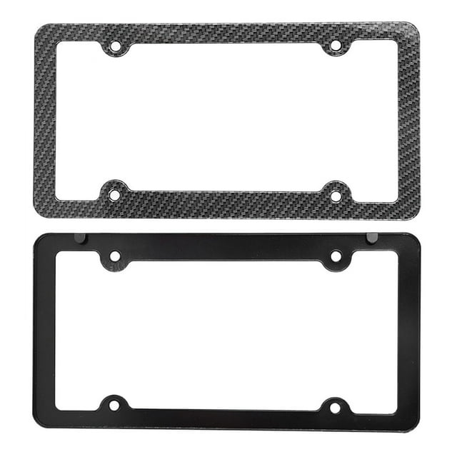 License Plate Frames, Carbon Fiber Car License Plate Frame, Standard 4 Holes For American Car