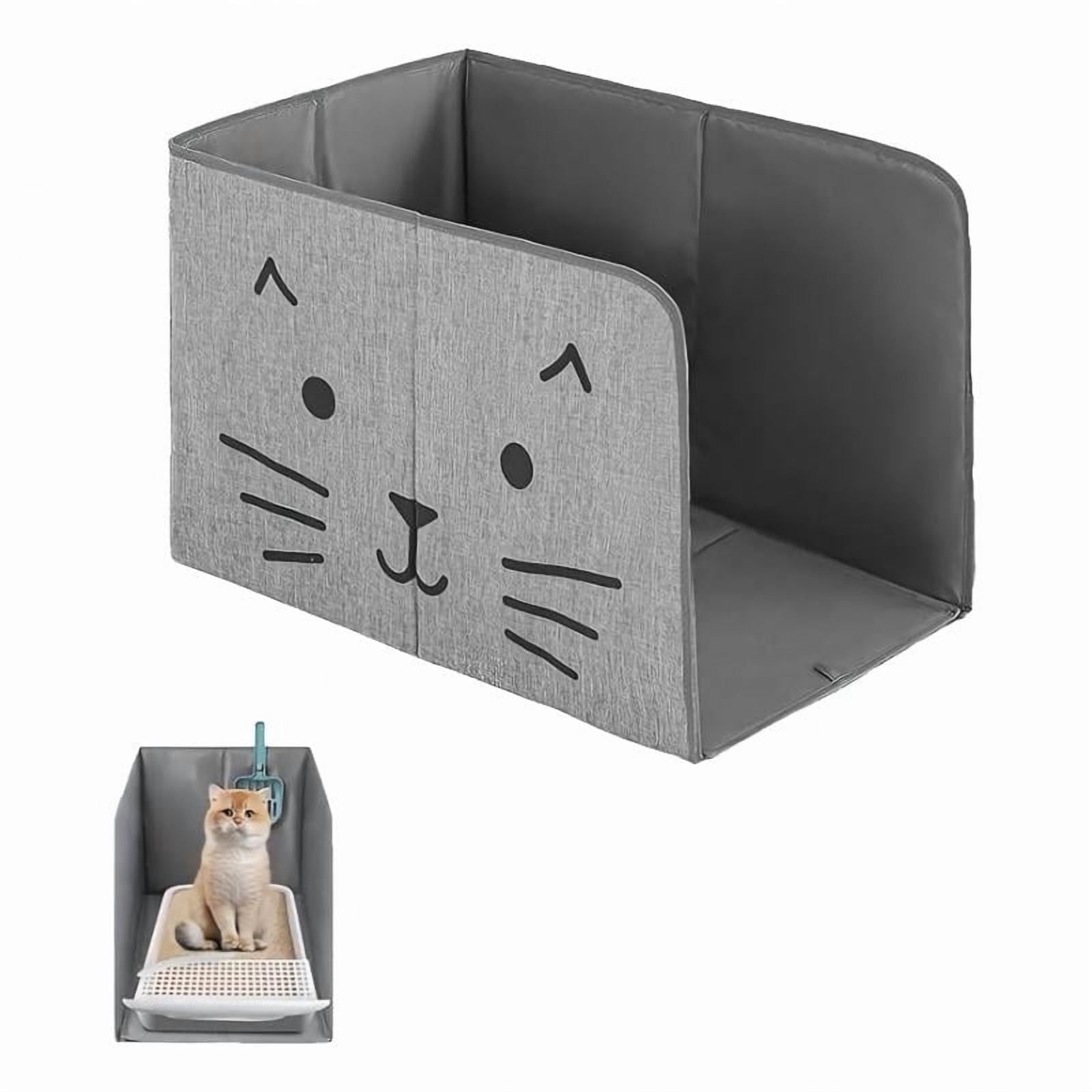 Waterproof Cat Litter Box Enclosure with Removable Mat &ndash; Splash Guard for High-Sided Litter Boxes Anti-Leakage & Dust Control Easy to Clean 24.02 x 16.14 x 16.14 Inches