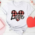 thumbnail image 5 of Jsaierl Women's Valentines Day Shirts Plus Size Love Heart Graphic Tees Work Short Sleeve Blouse Round Neck Holiday T-shirt Tops Spring Clothes for Women, 5 of 5