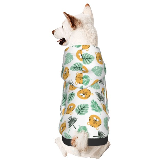 Balery Tiger Leaves Sudadera con Capucha para Perros Pequeños – Ropa para Mascotas, Disfraz para Perros y Gatos, Ideal para Fiestas y Cosplay-Large