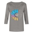 thumbnail image 4 of Ailaofu Women's Summer Sunflower T Shirt Cute Flower Graphic Loose Tees Crew Neck 3/4 Sleeve Casual Tops, 4 of 6
