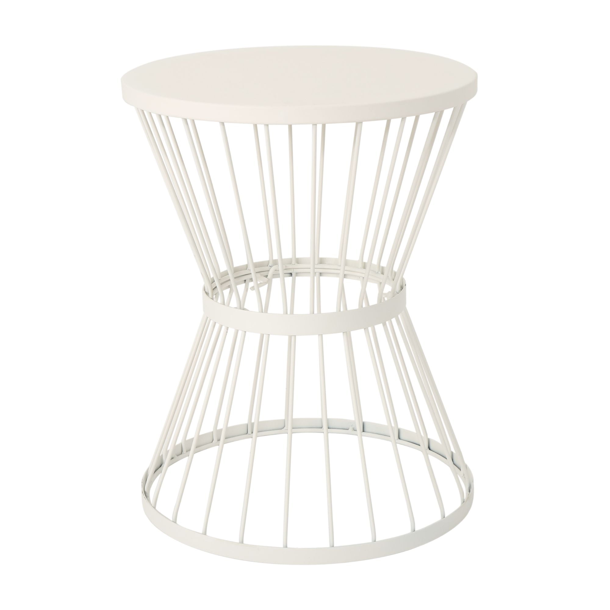 Contemporary Home Living 21" Matte White Contemporary Hourglass Outdoor