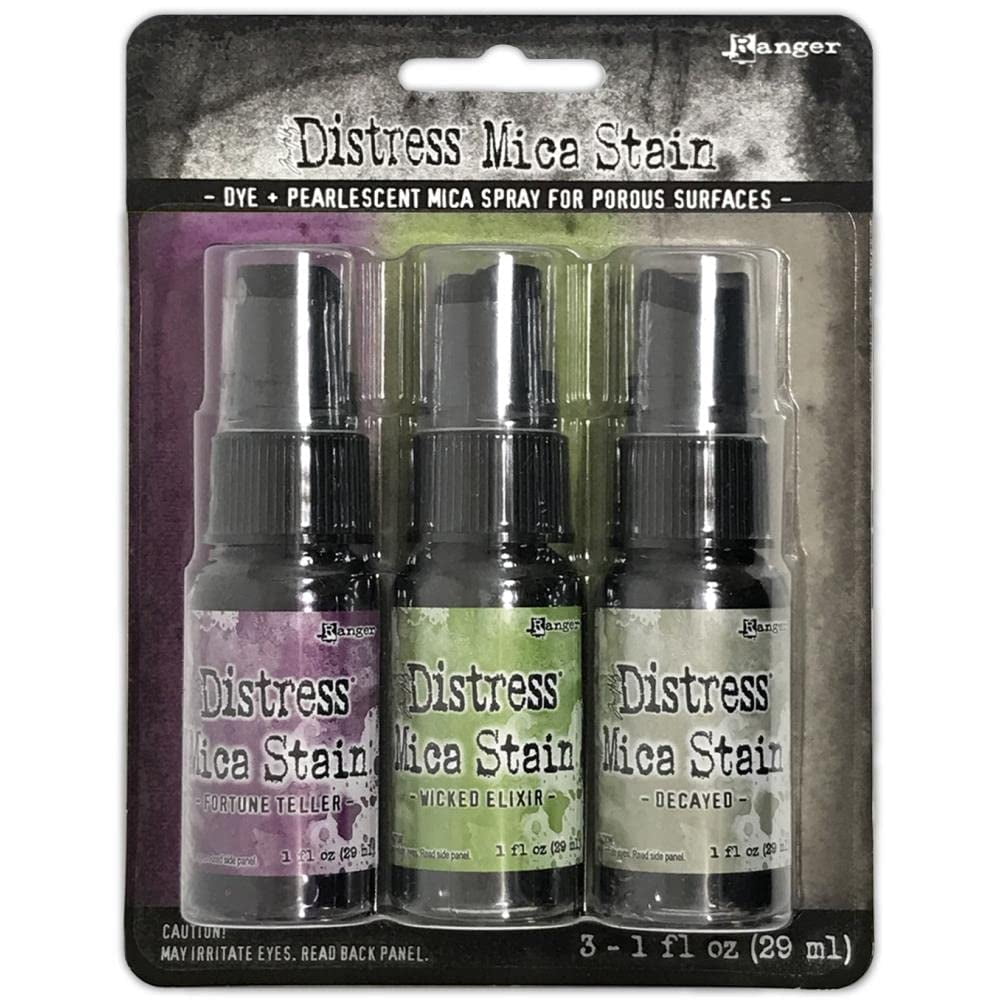 Tim Holtz Distress Mica Stain 2022 Limited Edition - Halloween Set #3 & Set #4 - Six 1 Ounce Bottles, TSHK81104-TSHK81098