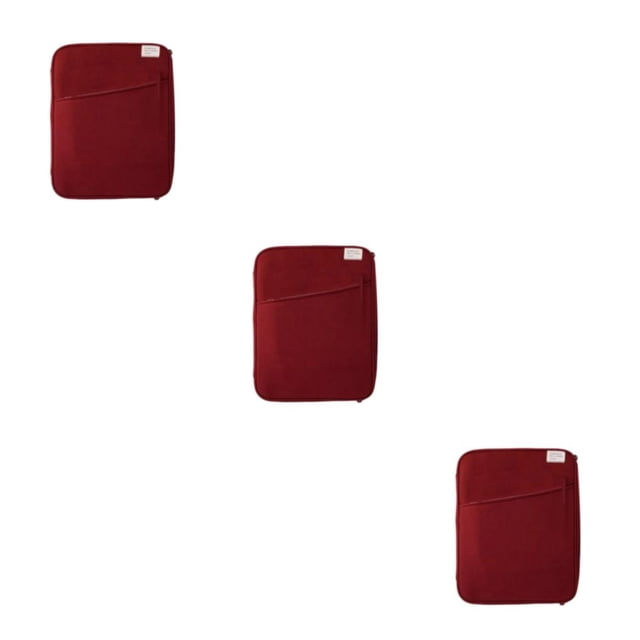 pitrice 1/2/3 Tablet Sleeve Bag Laptop Pouch Multi Pockets Computer Notebook Keyboard Storage Charging Cable Organizer Office Travel Wine red 11inch 3PCS