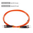 thumbnail image 2 of Unique Bargains 2 Meters 6.5Ft Fiber Patch Cable Multimode ST-ST OM1 LSZH Fiber Optic Jumper Orange For Network Transceiver,1Pcs, 2 of 6