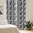 thumbnail image 3 of Ambesonne Black and Grey 4-Panel Curtains, Greyscale Gloomy, 56"x63", Charcoal Grey Grey, 3 of 4