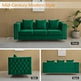 thumbnail image 4 of Hybition Velvet Sofa Modern Couch with Button-Tufted Metal Legs Green, 4 of 8