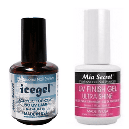 Mia Secret UV Finish Gel Ultra shine + ICE GEL *Made in USA* + Free Temporary Body