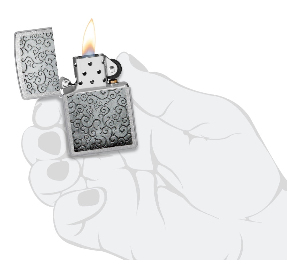Zippo Vines Design Street Chrome Pocket Lighter