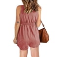 thumbnail image 2 of Minnieouse Mono de verano sin mangas con cuello en V para mujer, vestido para acampar, Color sólido, chaleco con botones para niñas, ropa con tirantes conjuntos de ropa Rosado S Minnieouse AP011283-01, 2 of 6