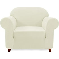 suxuMhao Elasticity Slipcovers, 1 Piece Single Size Beige White Stretch Couch Covers, Sofa Cover,Couch Covers For Sofa, Elastic Stretch Slipcover for Couch, Fit Most Standard Single Seater Sofas