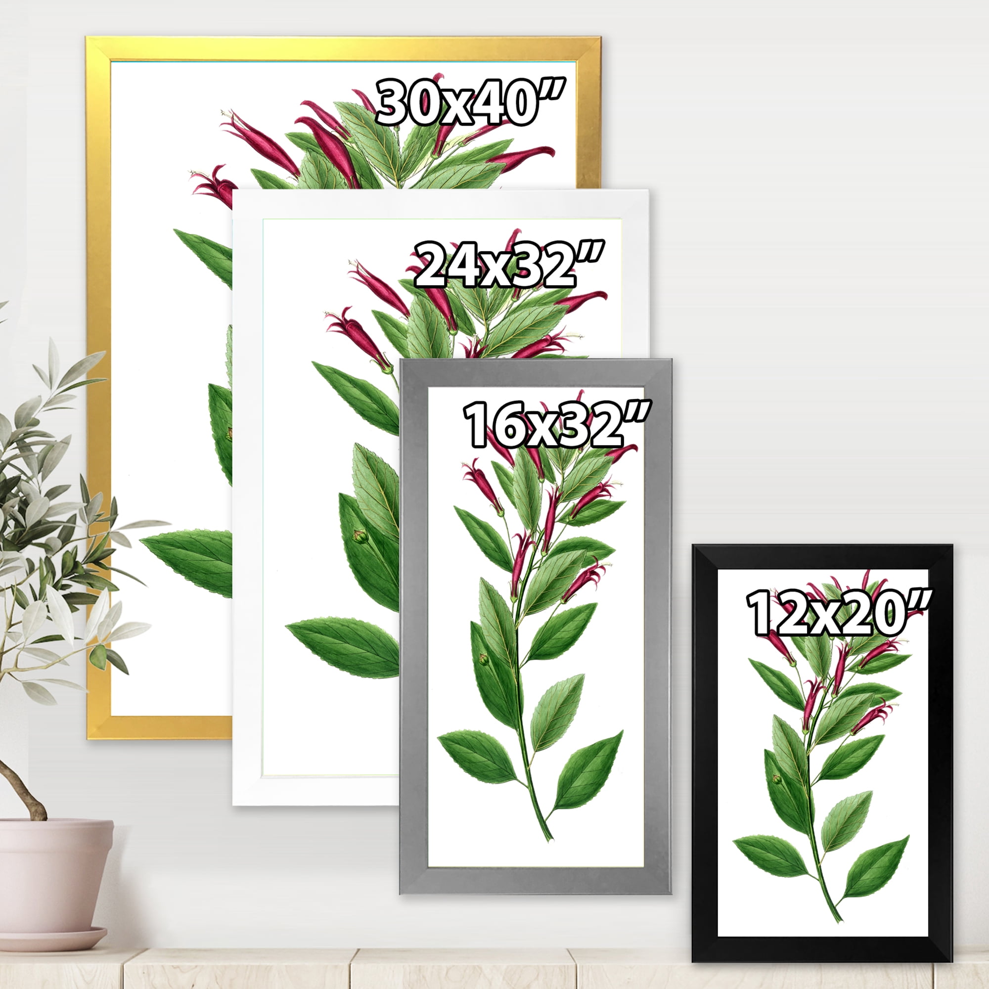 Designart 'Ancient American Flora V' Traditional Framed Art Print
