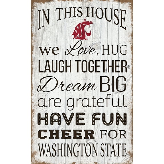 Washington State Cougars 11'' x 19'' Team In This House Sign