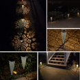 thumbnail image 3 of CHAO Luces solares para caminos, paquete de 2 luces solares impermeables, luz cónica para césped, decoración de paisaje, iluminación para jardín, paisaje, camino, lámpara, linternas (blanco cálido), 3 of 5