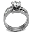 thumbnail image 3 of Luxe Jewelry Designs 2-Piece Women's Stainless Steel Wedding Ring Set with AAA Grade Cubic Zirconia,, 3 of 4