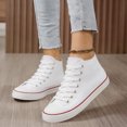 thumbnail image 2 of Women Lace Up Canvas Walking Tennis Sneakers, Vintage High Top Non Slip Casual Shoes, 2 of 5