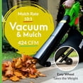 thumbnail image 4 of GreenSweep 3-in-1 Leaf Blower, Vacuum & Mulcher – 10 Amp Electric Garden Tool with 10-Gallon Collection Bag – Lightweight, Powerful & Easy to Use, 4 of 6