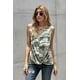 thumbnail image 1 of ABPHQTO Camiseta sin mangas con bajo retorcido y estampado de camuflaje para mujer, 1 of 5