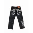thumbnail image 1 of Pantalones vaqueros unisex estilo hip-hop gótico urbano de talle alto y corte holgado con diseños rasgados y bordados for hombre y mujer, 1 of 4