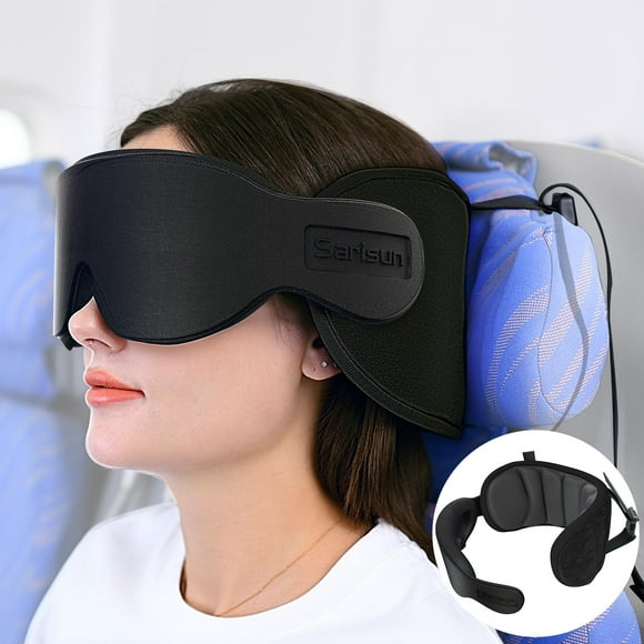Almohada de viaje SARISUN Airplanes con máscara de ojos gris oscuro