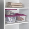 thumbnail image 6 of Sterilite Set of (10) 6 Quart Storage Boxes, Clear Plastic Storage Bin with Snap-on Lid, Magenta, 6 of 9