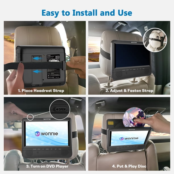 Wonnie Car Portable DVD Player, 7