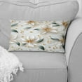 thumbnail image 2 of Designart "Opulent Pearlesque Gold and White Marble" Floral Printed Throw Pillow, 2 of 5