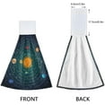 thumbnail image 4 of Kitchen Hanging Hand Towels for Bathroom Decorative with Hanging Loop Solar System with Sun Planets and Stars Set of 2 Soft Absorbent Funny, 4 of 7