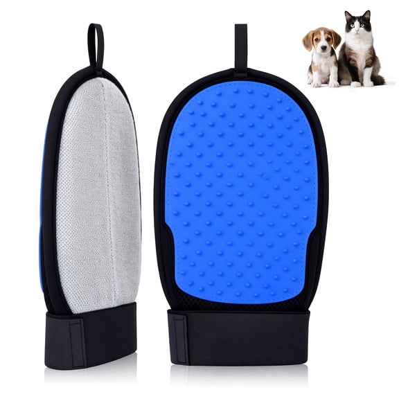 CLEANGOR 2Pcs Pet Hair Removal Glove for Dog & Cat, Reusable Electrostatic Pet Hair Grooming Glove, Magic Brush Pet Hair Remover Tool for Carpet, Sofa, Furniture, Car Seats and Clothing