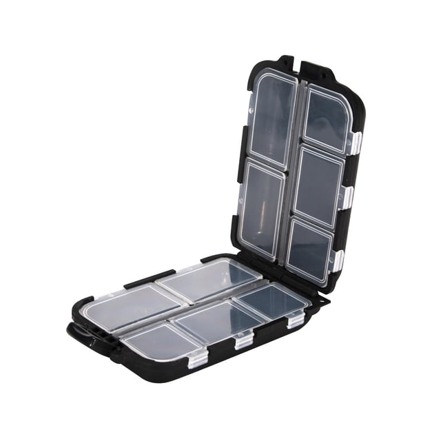 Caja de aparejos de pesca, caja de almacenamiento de pesca, organizador de anzuelos, herramienta de plantilla de doble cara Negro