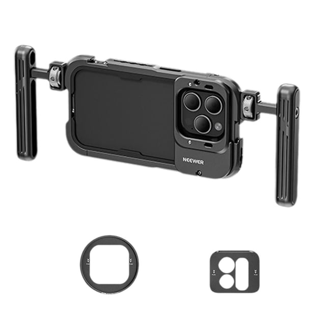Phone Cage With Dual Handles For 15 Pro Rig Aluminum Case Stabilizer For Video Recording Filmmaking