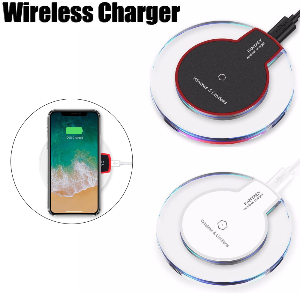 Wireless Charger Qi Standard Ultra Slim UFO Shape Crystal Clear Fantasy Wireless Charging Pad LED light for iPhone X 8 8 Plus Samsung S6 S7 S8 S8 Plus Wireless Charger Qi Standard Ultra Slim UFO Shape Crystal Clear Fantasy Wireless Charging Pad LED light for iPhone X 8 8 Plus Samsung S6 S7 S8 S8 Plus