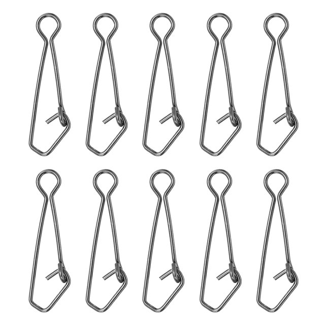 Unique Bargains 209Lbs Stainless Steel Fishing Snaps Swivels Clips Quick Change Black 50 Pack