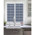 thumbnail image 2 of Window Privacy Film Blue Plaid Stained Glass Window Film Decorative Sun Block Window Cover Modern Simple Gradient Buffalo Checked Window Clings Static Adhesive Sticker for Bathroom 17.7"x39.3", 2 of 7