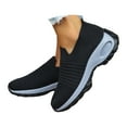thumbnail image 2 of TIREOW Women's Walking Slip On Shoes Sock Breathable Knitted Sneakers - Mesh Air Cushion Lady Girls Modern Jazz Dance Easy Shoes Platform Loafers Footwear, 2 of 8