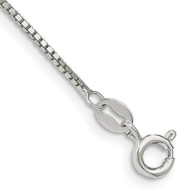 925 Sterling Silver 1.1mm Box Chain Anklet Ankle Bracelet