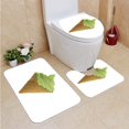 thumbnail image 1 of Juego de alfombras de baño ABPHQTO de 3 piezas Cono de gofre suave de yogur helado de té matcha, 1 of 2
