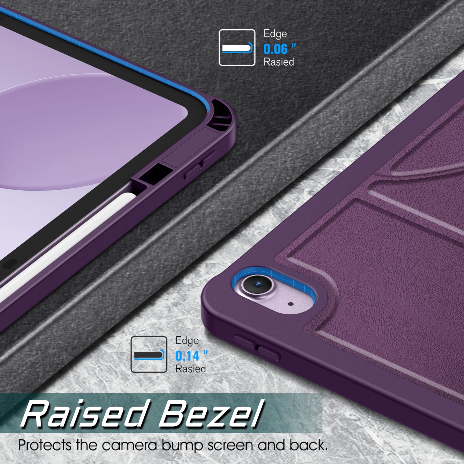 Fintie Magnetic Stand Case for iPad Air 13-inch (M4) 2026, (M3) 2025, (M2) 2024 - Multiple Angles Shockproof TPU Cover with Pencil Holder, Purple