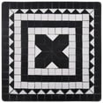 thumbnail image 3 of vidaXL 3 Piece Mosaic Bistro Set Ceramic Tile Black and White, 3 of 5